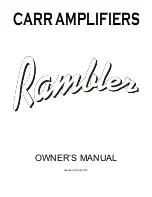 Preview for 1 page of Carr Rambler Owner'S Manual