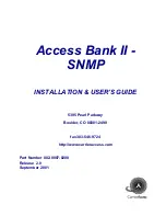 Carrier Access Access Bank II SNMP Installation And User Manual preview