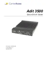 Preview for 1 page of Carrier Access Adit 3500 Quick Start Manual