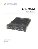 Preview for 1 page of Carrier Access Network Device Adit 3104 User Manual