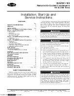 Carrier 09AZ091-182 Installation, Start-Up And Service Instructions Manual preview