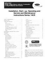 Preview for 1 page of Carrier 140/E Series Installation, Start--Up, Operating, And Service And Maintenance