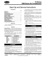 Preview for 1 page of Carrier 1985 Start-Up And Service Instructions