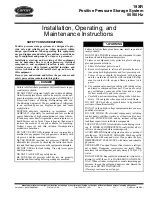 Preview for 1 page of Carrier 19XR Series Installation, Operating And Maintenance Instructions