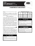 Preview for 1 page of Carrier 24ANA1 Infinity Installation Instructions Manual