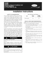 Предварительный просмотр 1 страницы Carrier 24ANB124 Installation Instructions Manual