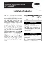 Preview for 1 page of Carrier 25HPA6 Installation Instructions Manual