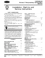 Preview for 1 page of Carrier 30GT080-420 Installation, Start-Up And Service Instructions Manual