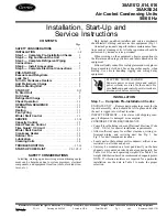 Carrier 38AE012 Installation, Start-Up And Service Instructions Manual preview