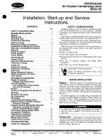 Carrier 38AH024 Installation, Start-Up And Service Instructions Manual preview