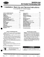 Preview for 1 page of Carrier 38AK024 Installation, Start-Up And Service Instructions Manual