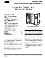 Carrier 38HDL018 Installation, Start-Up And Service Instructions Manual preview