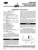 Preview for 1 page of Carrier 38QE Installation Instructions Manual