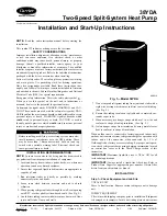 Preview for 1 page of Carrier 38YDA Installation And Start-Up Instructions Manual