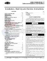 Preview for 1 page of Carrier 39SH Installation, Start-Up And Service Instructions Manual