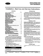 Preview for 1 page of Carrier 40 UH Installation And Service Instructions Manual