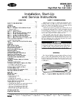 Preview for 1 page of Carrier 40QNB018 Installation, Start-Up And Service Instructions Manual