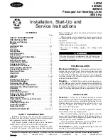 Preview for 1 page of Carrier 40RM Installation, Start-Up And Service Instructions Manual