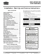 Carrier 40UH050 Installation, Start-Up And Service Instructions Manual preview