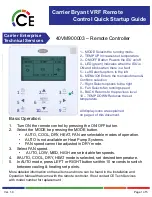 Preview for 1 page of Carrier 40VM900003 Quick Start Up Manual