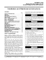 Preview for 1 page of Carrier 40VMM007A Installation And Maintenance Instructions Manual