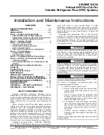 Предварительный просмотр 1 страницы Carrier 40VMV012 Installation And Maintenance Instructions Manual