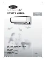 Carrier 42TSR010 series Owner'S Manual preview