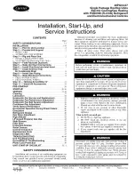 Preview for 1 page of Carrier 48PG Series Installation, Start-Up And Service Instructions Manual