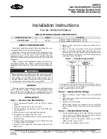 Preview for 1 page of Carrier 48PG16 Installation Instructions