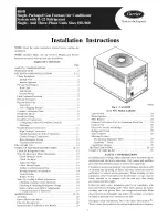 Preview for 1 page of Carrier 48SD018 Installation Instructions Manual