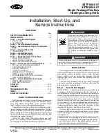 Preview for 1 page of Carrier 48TF004-007 Installation, Start-Up And Service Instructions Manual