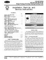 Preview for 1 page of Carrier 48TJD Series Installation, Start-Up And Service Instructions Manual