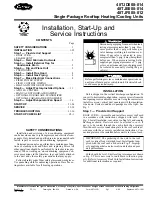 Carrier 48TJD008 Installation, Start-Up And Service Instructions Manual preview