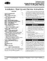 Carrier 48TM016 Installation, Start-Up And Service Instructions Manual preview