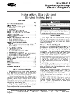 Carrier 50HJ008 Installation, Start-Up And Service Instructions Manual preview