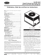 Preview for 1 page of Carrier 50JZ024 Installation, Start-Up And Service Instructions Manual