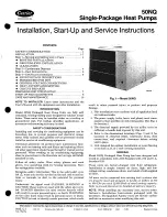 Предварительный просмотр 1 страницы Carrier 50NQ Installation, Start-Up And Service Instructions Manual