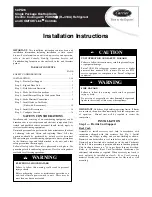 Preview for 1 page of Carrier 50PG16 series Installation Instructions Manual