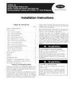 Preview for 1 page of Carrier 50PM20 Installation Instructions Manual