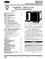 Preview for 1 page of Carrier 50SS018 Installation, Start-Up And Service Instructions Manual