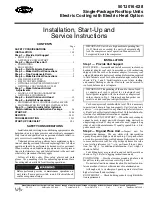 Preview for 1 page of Carrier 50TJ016 Installation, Start-Up And Service Instructions Manual