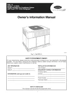 Предварительный просмотр 1 страницы Carrier 50XL-A Owner'S Information Manual