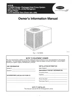 Carrier 50ZHB Owner'S Information Manual предпросмотр