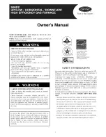 Предварительный просмотр 1 страницы Carrier 58HDX Owner'S Manual