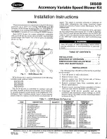 Preview for 1 page of Carrier 58SSB Installation Instructions Manual