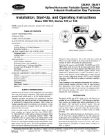 Carrier 58UHV Series Installation, Start-Up, And Operating Instructions Manual preview