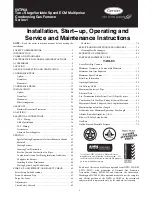 Carrier 59TP6A Installation, Start-Up, Operating And Service And Maintenance Instructions preview