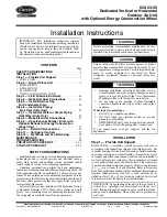 Preview for 1 page of Carrier 62X 03-35 Installation Instructions Manual