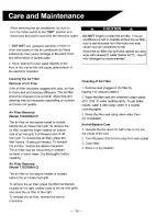 Preview for 15 page of Carrier 73SC005A1C Use And Care Manual