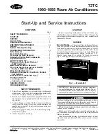 Carrier 73TCA005101B Start-Up And Service Instructions предпросмотр